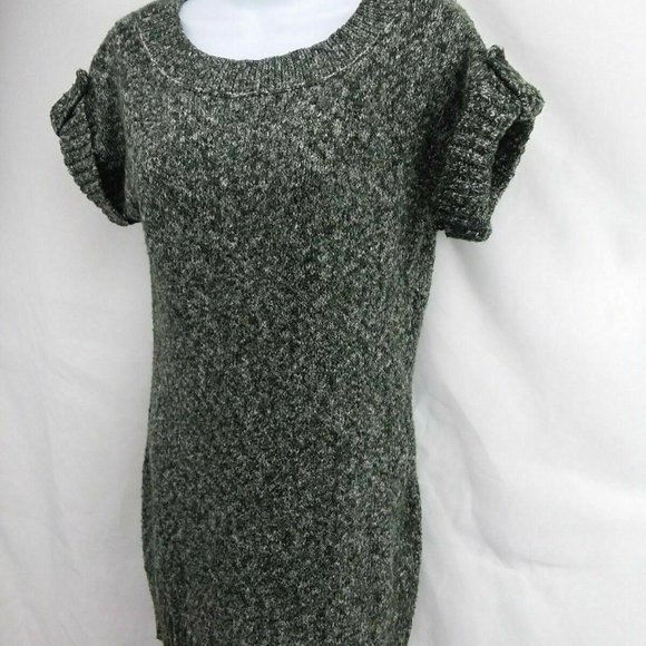 JJ Basics Knit Sweater Dress Short Sleeve Heather Green - Picture 5 of 6